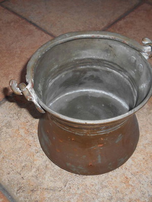 Copper ecclesiastical vessel for holy water used