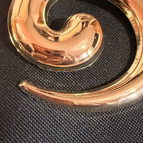 Spiral Gold Tone Statement Earrings new, lightweight