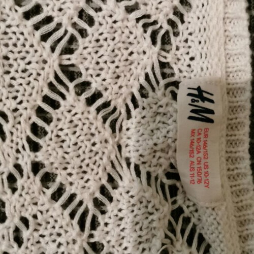 Girls' cardigan 10-12 years like new, white H&M