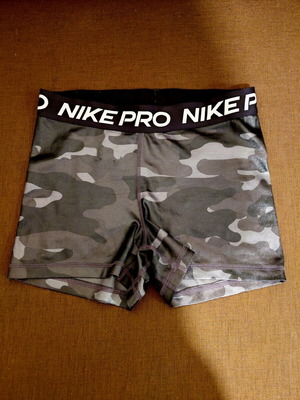 Nike Pro Camo Sports Shorts, Size S, Grey/Black