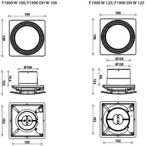 Bosch bathroom fan 1900 W 125 mm for ventilation and moisture control