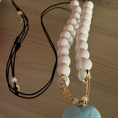 Necklace and bracelet set with heart and starfish, new