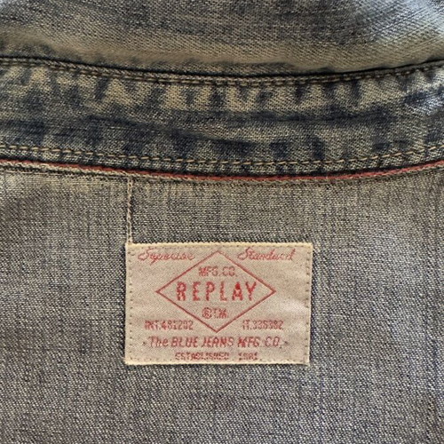 Replay women's denim shirt large like new, blue