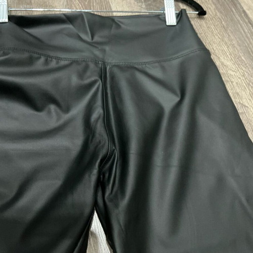 Black leather look leggings like new, size S/M
