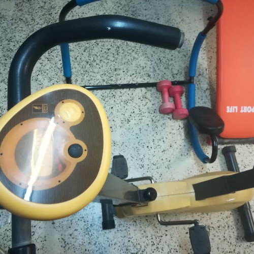 Stationary exercise bike small space-saving design