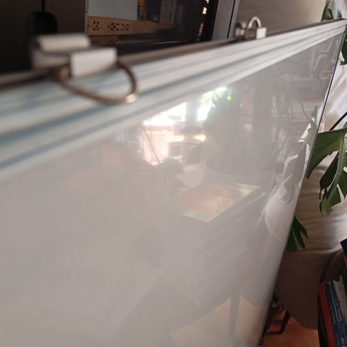 Magnetic Whiteboard Lacquered Steel 1.20×80 cm with Aluminum Frame like new