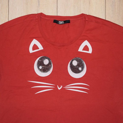 Karl Lagerfeld T shirt women size L used, red