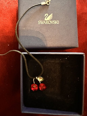 Swarovski cherry necklace, red and green