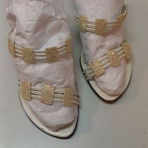 Women's white platform sandals size 37 used, 8cm heel