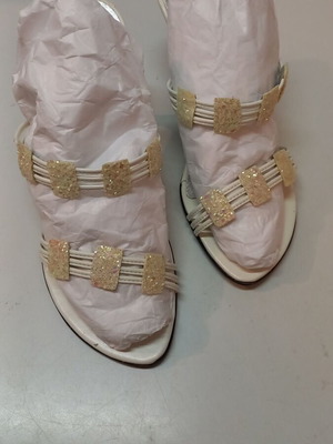 Women's white platform sandals size 37 used, 8cm heel
