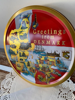 Μεταλλικό κουτί Greeting from Denmark με τουριστικό χάρτη