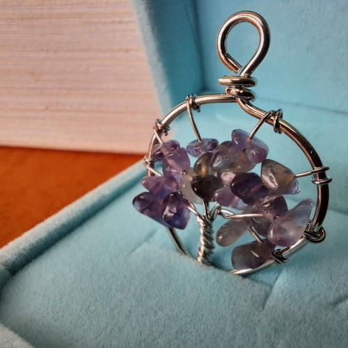 Tree of Life pendant made of natural amethyst crystal new