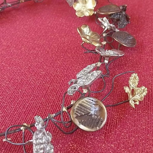Handmade wreath with copper and bronze decoration like new