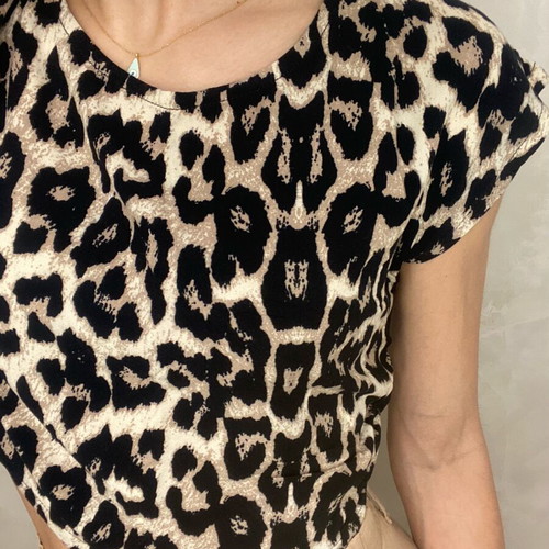 Shop & Co crop top like new with animal print, beige and brown