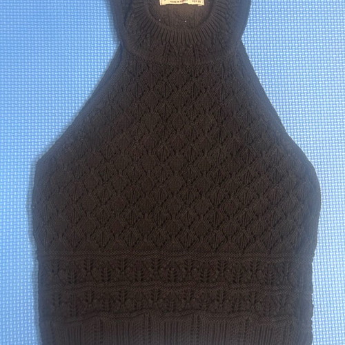 Stradivarius Y2K Black Halter-neck Knit Top Size S like new