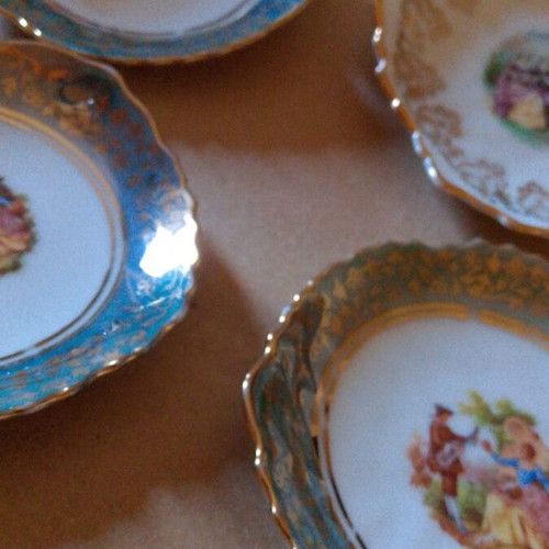 Set of 5 vintage decorative plates OTO Prima Porcelane like new