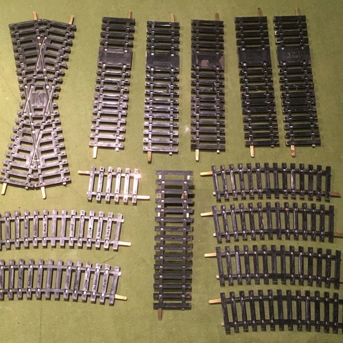 Jouef Model Train Tracks used, HO Scale 1/87, set of 14 pieces