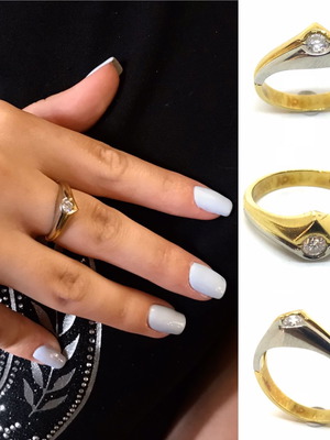 Δαχτυλίδι μονόπετρο vintage με μπριγιάν 18k 0.20ct