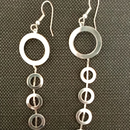 Silver long dangle earrings like new