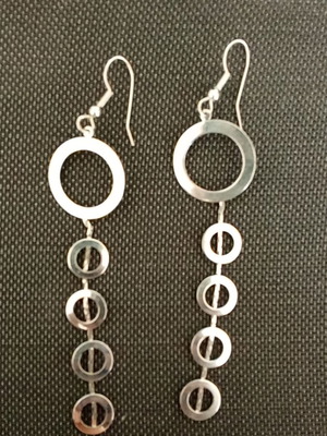 Silver long dangle earrings like new