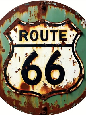 Route 66 Vintage Style Metal Wall Sign 20x20cm New
