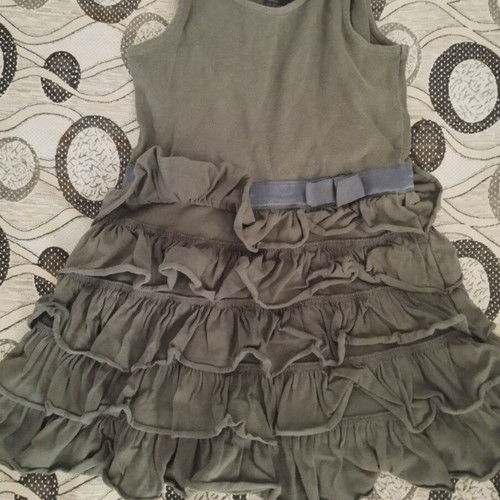 H&M khaki dress like new, size 2-4 years (98-104 cm)