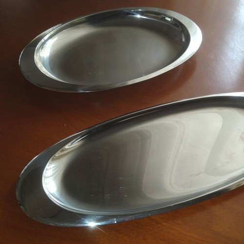 Vianox large stainless steel platters for fish and chicken