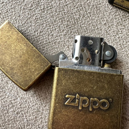 Zippo oil lighter used, windproof Antique Brass 28994