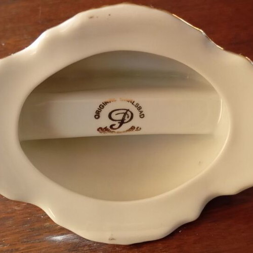 Vintage porcelain napkin holder like new, Karlovy Vary design
