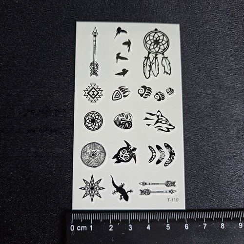 Tattoo set T-119 new, pack of 15 small designs