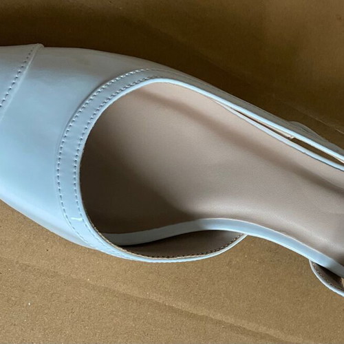 White Elegant Patent Leather Heels New, Size 39-39.5