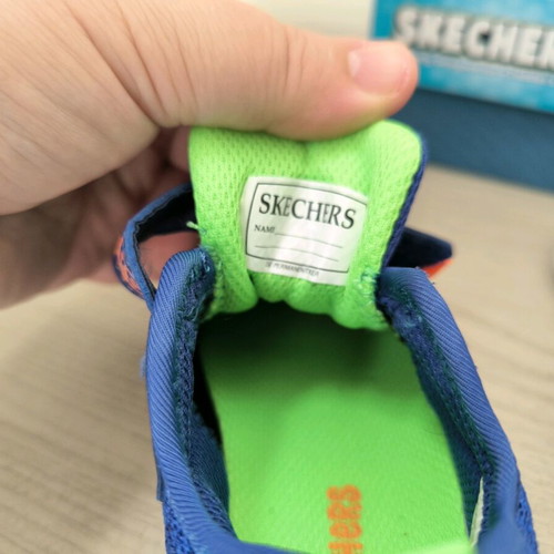 Skechers kids athletic shoes size 23 like new, blue orange
