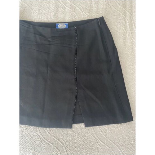 Blumarine mini skirt, black, asymmetric front slit