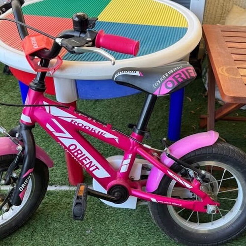 Orient Rookie 12 kids bike, pink/fuchsia, with training wheels