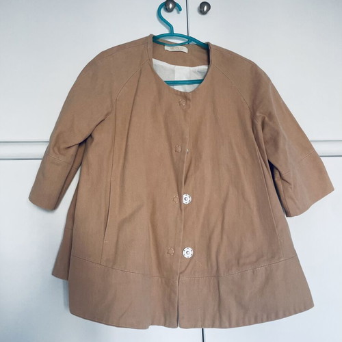 Vicolo denim jacket like new, beige and pink, wide fit, elbow sleeves