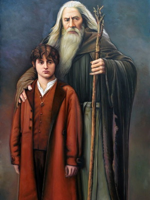 Gandalf and Frodo copy painting by Dorotheos Antoniadis made to order