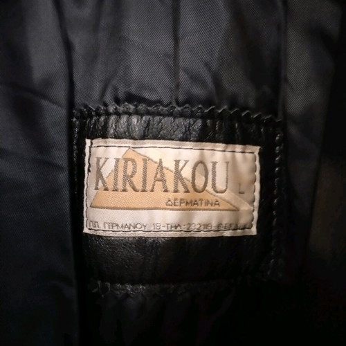 Leather women's coat used, black, size L