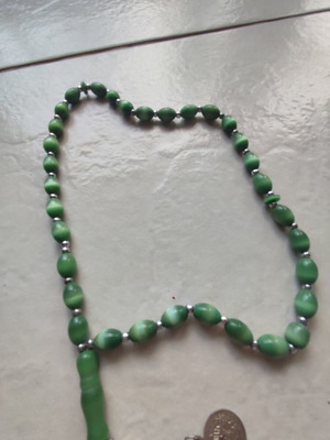 Unique komboloi in light green color, new with quality beads