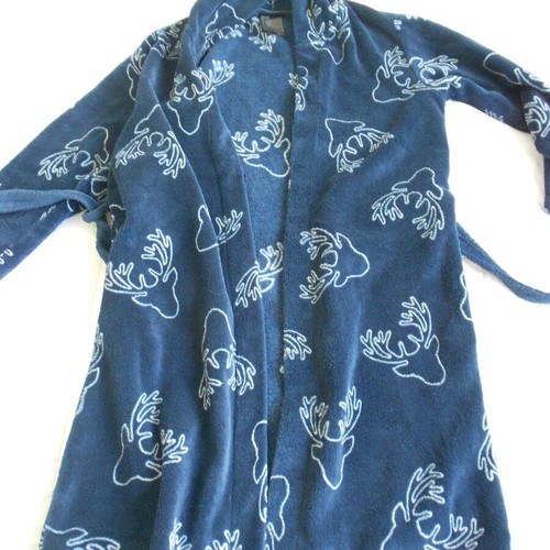 H&M Kids Robe Like New, Dark Blue with White Patterns, Size 8-10