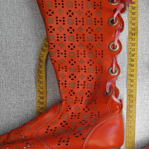 A.L.E. leather summer boots size 38 like new, orange