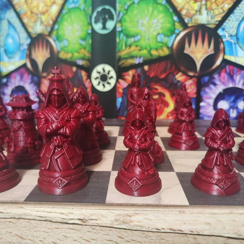 Chess Pawns Assassins new, set of 16 red pieces