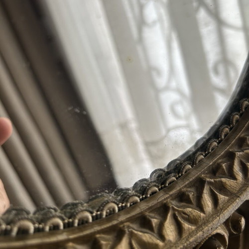 Baroque wall mirror used with gold acanthus leaf frame, polyresin
