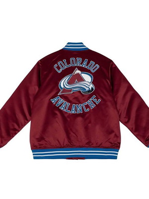 Mitchell & Ness NHL Colorado Avalanche βαριά σατέν μπουφάν μεταχειρισμένο