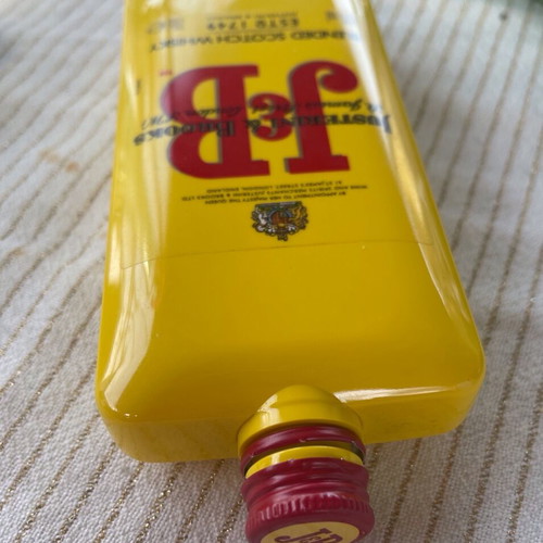J&B whiskey plastic flask used, collectible