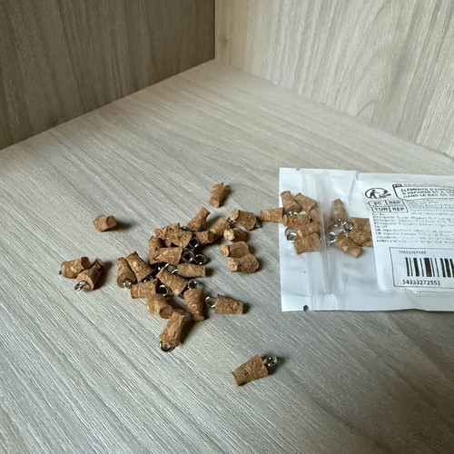 Mini corks with metal eye hook for crafts