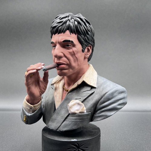 Custom Scarface Tony Montana Bust Hand-Painted 15cm Like New