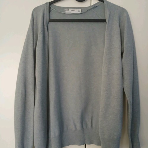 Zara cardigan gray like new, classic with fine knit