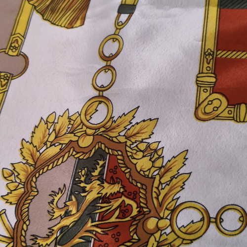 Large square scarf with equestrian pattern like new