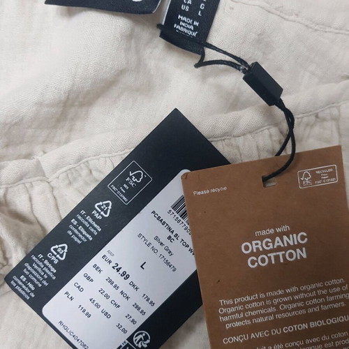 Pieces top new, 100% organic cotton
