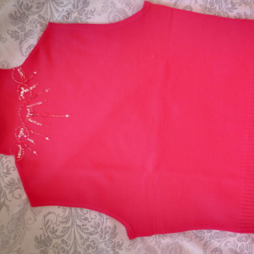 Sleeveless knitted top night out red, new